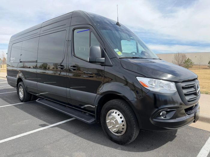 Black Mercedes Sprinter – Fort Collins limo service