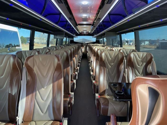 Charter coach interior – Fort Collins limo service