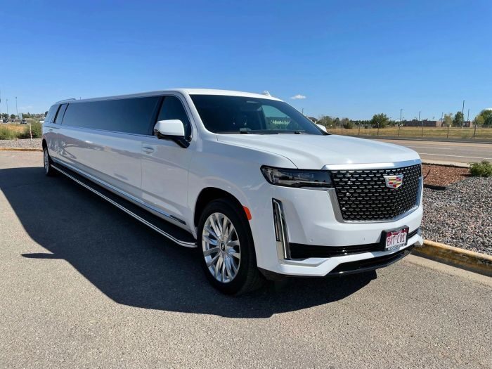 White Escalade stretch limo – Fort Collins limo service