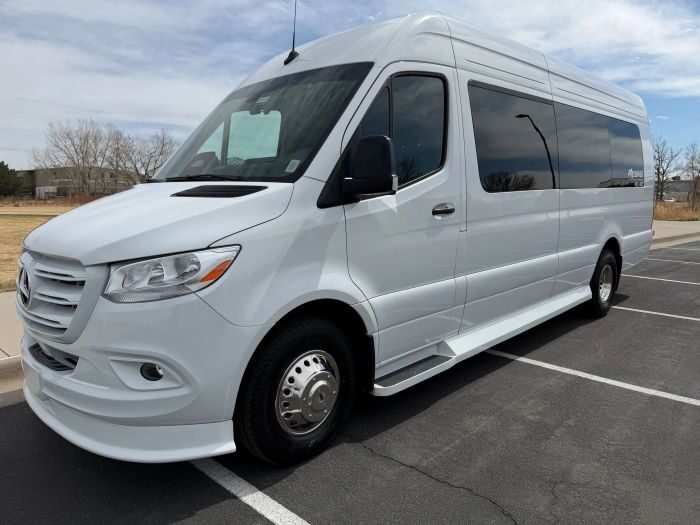 White Mercedes Sprinter – Fort Collins limo service